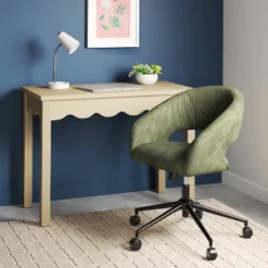 Wavy Writing Desk With Drawer Natural - Room Essentialsā¢