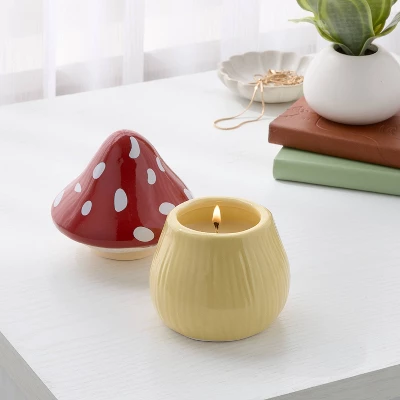 Mushroom Figural Ceramic Spice Cabinet Jar Candle - Room Essentials™ 3 Mushroom Figural Ceramic Spice Cabinet Jar Candle - Room Essentials™