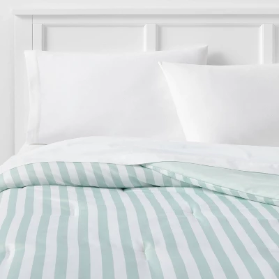 Microfiber Reversible Stripe Comforter Mint Green - Room Essentials™ 8 Microfiber Reversible Stripe Comforter Mint Green - Room Essentials™ - Image 6