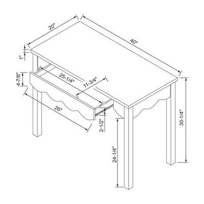 Wavy Writing Desk With Drawer Natural - Room Essentials™ 8 Wavy Writing Desk With Drawer Natural - Room Essentials™ - Image 6