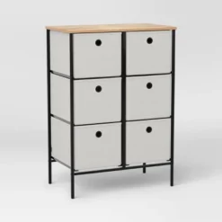 Fabric 6-Bin Tall Vertical Dresser Black Frame - Room Essentials™ 9 Fabric 6-Bin Tall Vertical Dresser Black Frame - Room Essentials™ -Room Essentials GUEST d706d098 89dd 4682 b62c 943604b5ea49