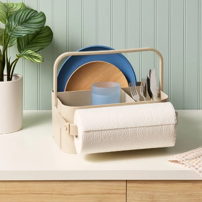 Paper Towel Holder With Caddy - Room Essentials™ 3 Paper Towel Holder With Caddy - Room Essentials™