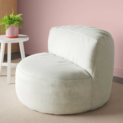 Memory Foam Filled Bean Bag Chair With Corduroy Cover Cream - Room Essentials™ 3 Memory Foam Filled Bean Bag Chair With Corduroy Cover Cream - Room Essentials™