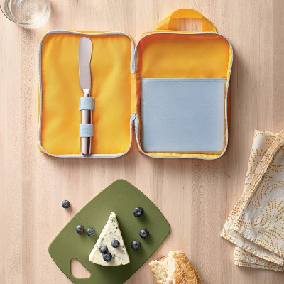 On The Go Cutting Board And Cheese Knife Set - Room Essentials™ 3 On The Go Cutting Board And Cheese Knife Set - Room Essentials™