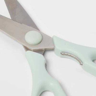 Kitchen Shears Mint Green - Room Essentials™: Stainless Steel Blade, Hand Wash, 3" Blade, ABS Handle, Kitchen Scissors 4 Kitchen Shears Mint Green - Room Essentials™: Stainless Steel Blade, Hand Wash, 3" Blade, ABS Handle, Kitchen Scissors - Image 2