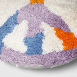 Peace Sign Printed Plush Round Throw Pillow - Room Essentials™ -Room Essentials GUEST ec6a31c1 887a 4854 9139 f575509659bf