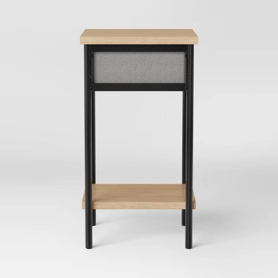 Fabric Bin Dorm Side Table Black Frame - Room Essentials™ 5 Fabric Bin Dorm Side Table Black Frame - Room Essentials™ - Image 3