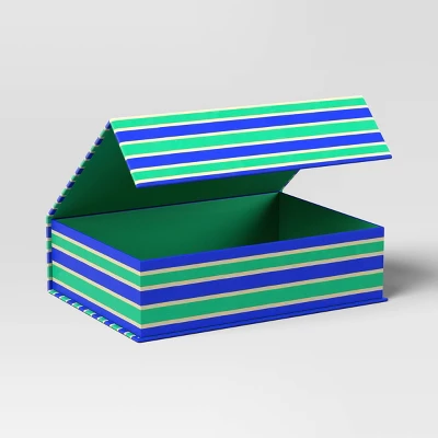 2pk Magnetic Lidded Decorative Boxes Blue - Room Essentials™ 4 2pk Magnetic Lidded Decorative Boxes Blue - Room Essentials™ - Image 2