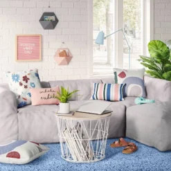 Modular Dorm Bean Bag Section Sofa Ottoman Gray - Room Essentialsā¢