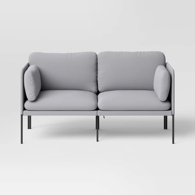 Upholstered Dorm Loveseat Gray - Room Essentials™ 4 Upholstered Dorm Loveseat Gray - Room Essentials™ - Image 2