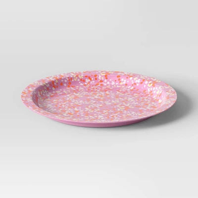 10.5" Plastic Terrazzo Pale Raspberry Dinner Plate Pink - Room Essentials™ 4 10.5" Plastic Terrazzo Pale Raspberry Dinner Plate Pink - Room Essentials™ - Image 2