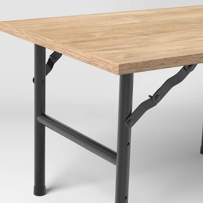 Adjustable Height Dorm Folding Table Brown - Room Essentials™ 6 Adjustable Height Dorm Folding Table Brown - Room Essentials™ - Image 4