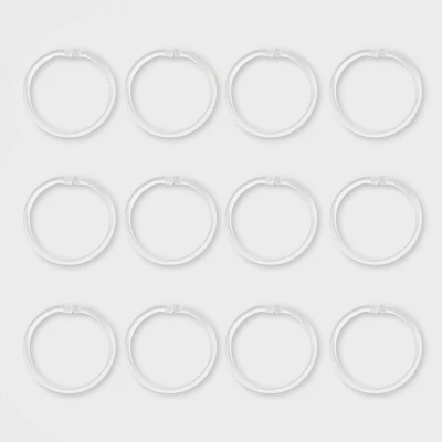 Plastic Shower Rings Clear - Room Essentials™: Durable Curtain Liner Hooks, Glossy Finish, 12-Pack 4 Plastic Shower Rings Clear - Room Essentials™: Durable Curtain Liner Hooks, Glossy Finish, 12-Pack - Image 2
