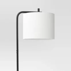 Floor Lamp With Table Natural Wood - Room Essentials™: ETL Listed, Linen Shade, Metal Body, 60" Height -Room Essentials GUEST ff42556a 7e60 4efa 9df8 0f14b541b076