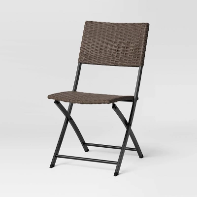 Wicker Outdoor Portable Folding Chair Brown - Room Essentials™ 9 Wicker Outdoor Portable Folding Chair Brown - Room Essentials™ - Image 7